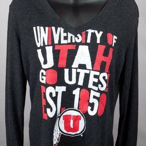 Utah Utes Shirt Ladies Medium (8 - 10) Gray Long